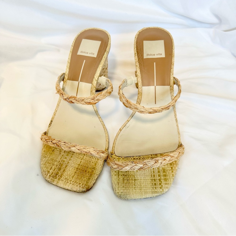 Dolce Vita Noles Heels NATURAL RAFFIA - Picture 7 of 15